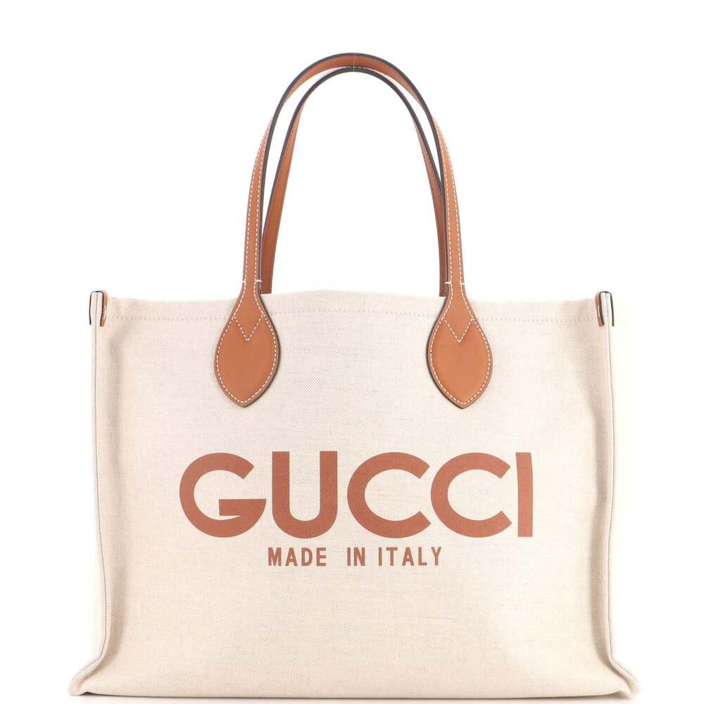 Gucci | Bags | Gucci Logo Shopper Tote Printed Canvas 33376g14b